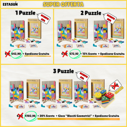 3D Puzzle Logico - Il Gioco Educativo in Legno che Stimola la Mente dei Bambini