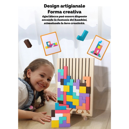 3D Puzzle Logico - Il Gioco Educativo in Legno che Stimola la Mente dei Bambini
