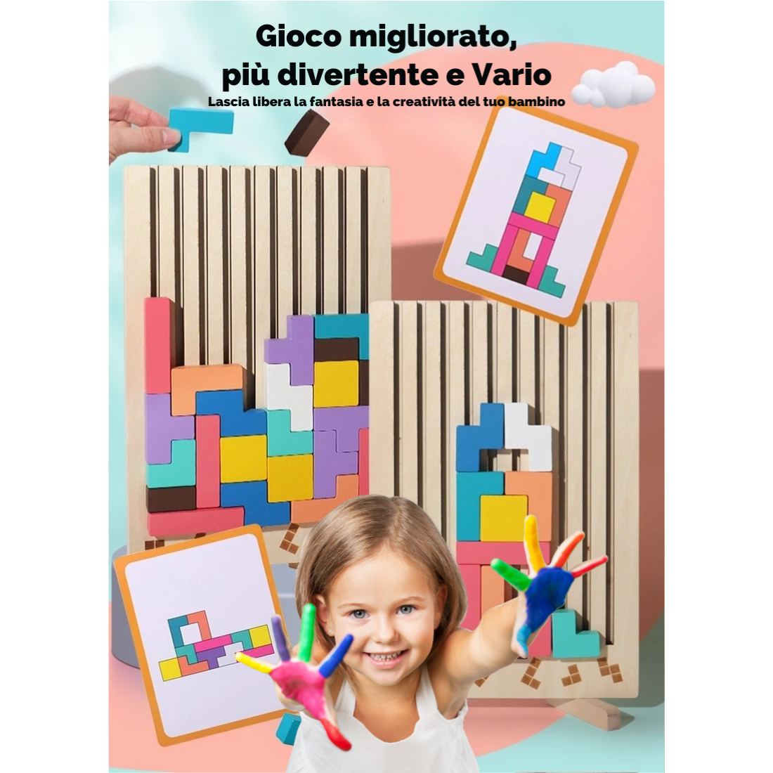 3D Puzzle Logico - Il Gioco Educativo in Legno che Stimola la Mente dei Bambini