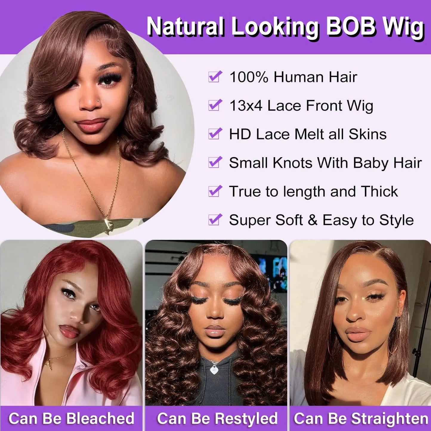 Wig Chocolate Brown 13x4
