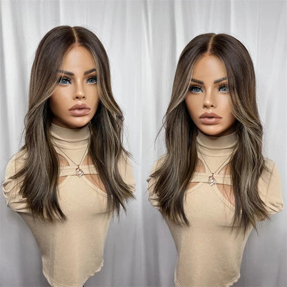Wig Wavy Lowlights Synthetic