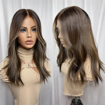Wig Wavy Lowlights Synthetic