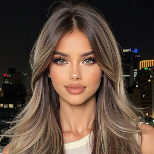 Wig Wavy Lowlights Synthetic
